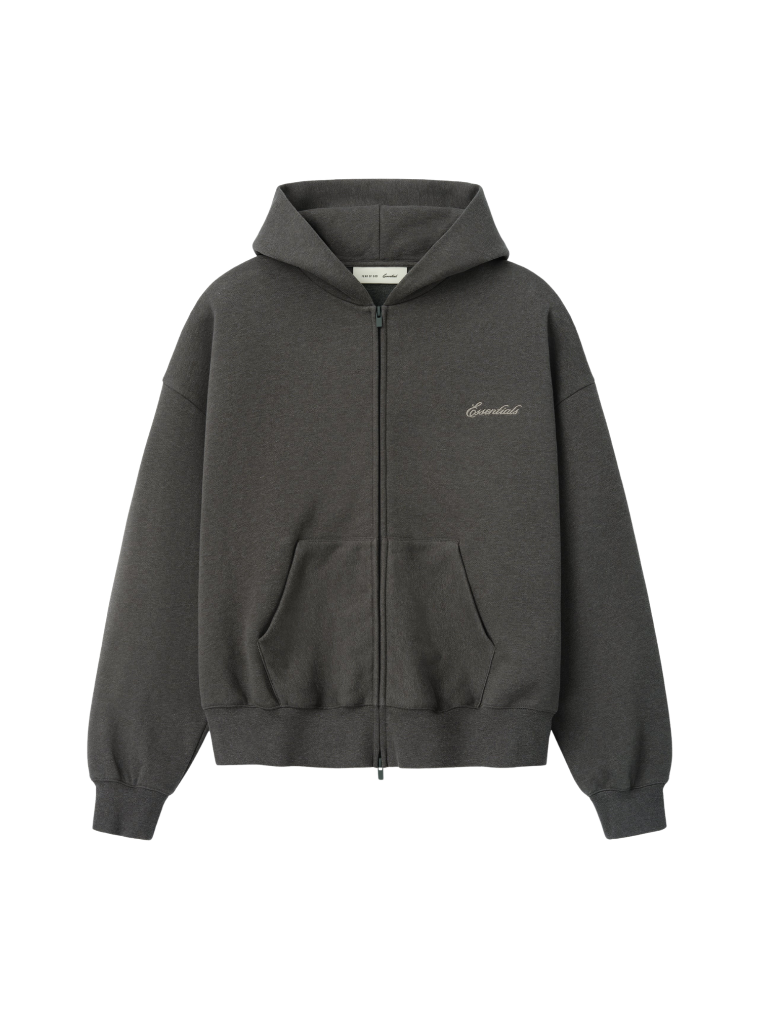 Signature Classic Zip Up Hoodie Dark Grey
